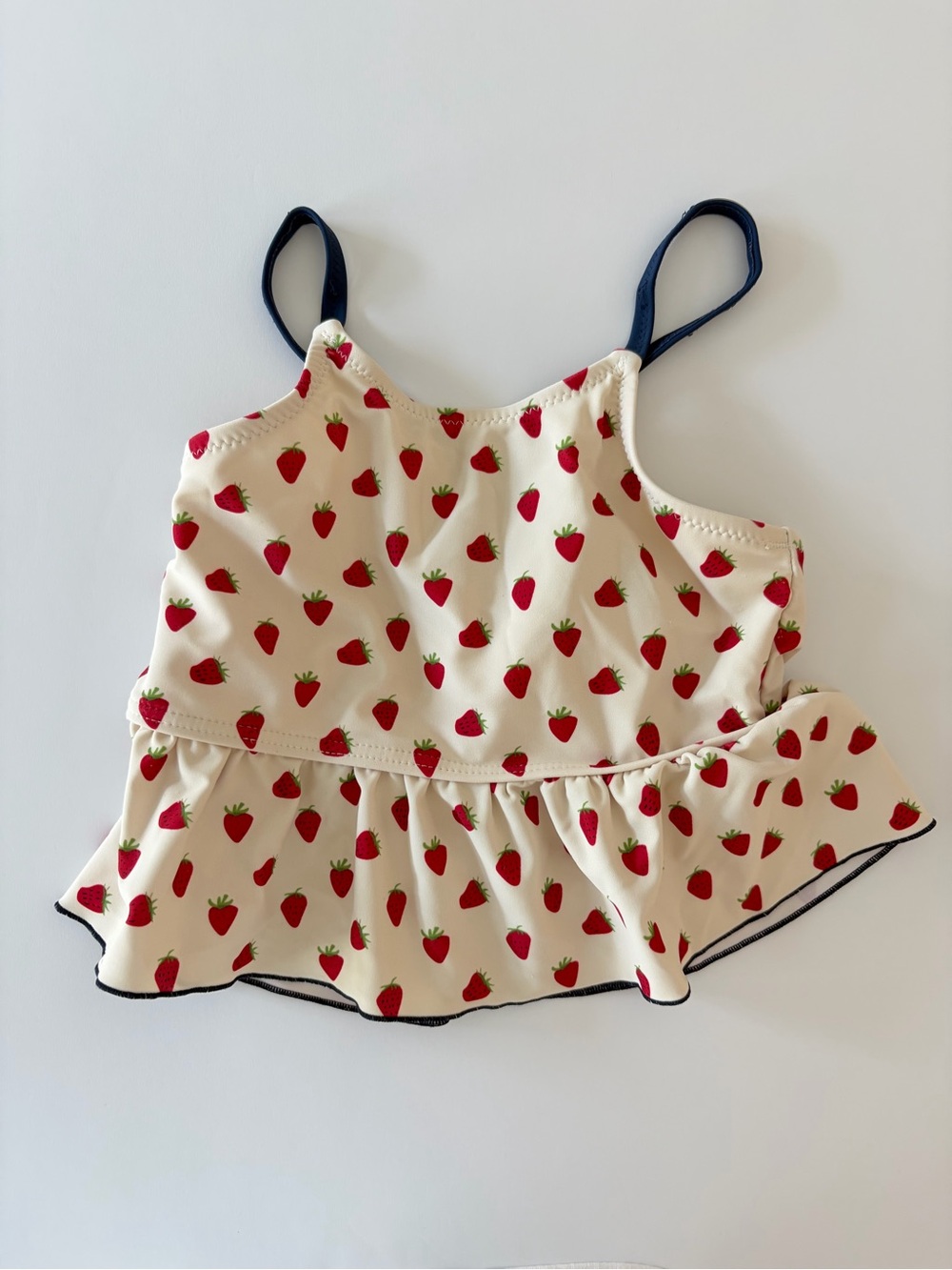 Pink Chicken Girls Strawberry Print Swim Top Size 6 Cute Summer Beach